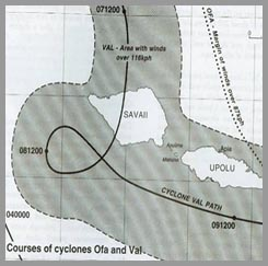 SIMULATION Samoa Cyclone path